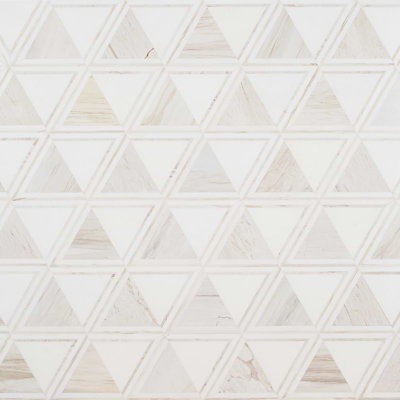 Geomarble Altair Thassos Sabbia Polished Marble Mosaic