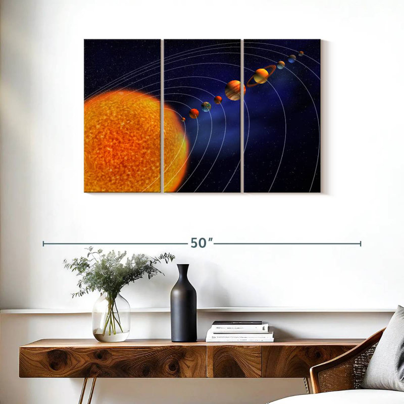 Système solaire en orbite planétaire, H 24 po x l 38 po