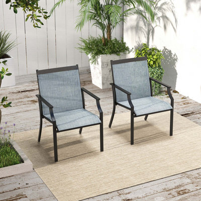Onorio Metal Outdoor Dining Armchair by Winston Porter