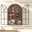 Armoire murale arquée fabriquée à la main avec portes en verre trempé double - acier et bois prêts à monter
