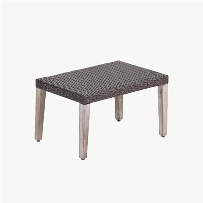 HAMPTON WOOD + WICKER OTTOMAN