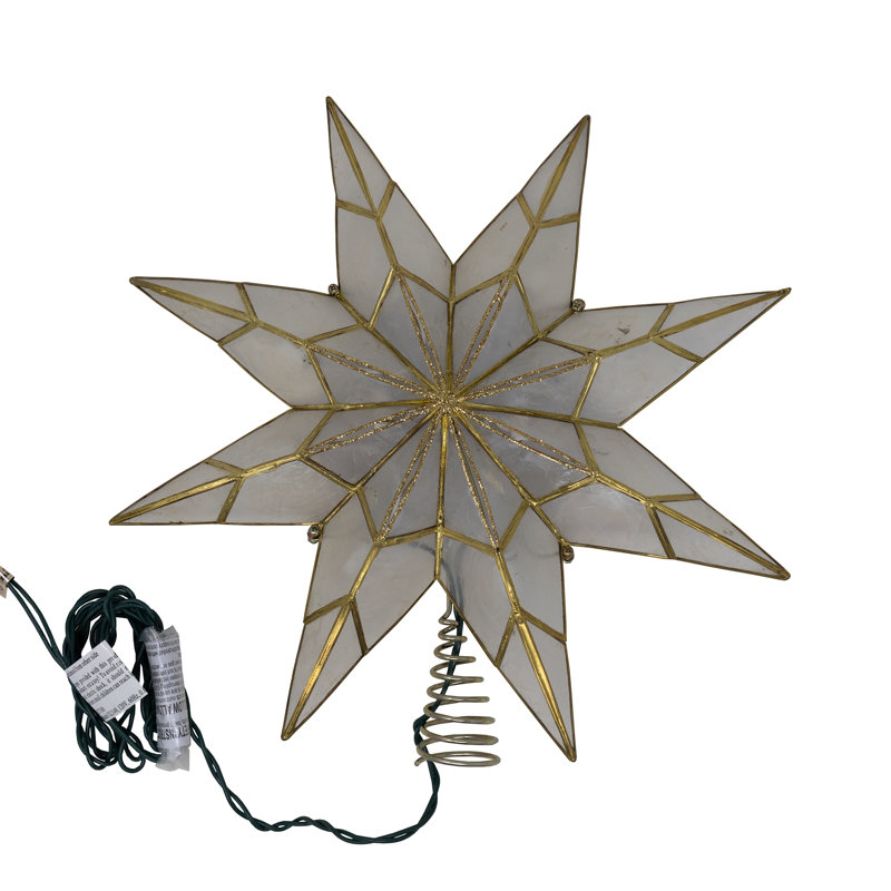 10-Light 8-Point Capiz Star Tree Topper