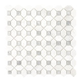 Geometric 13 in. x 13 in. Polished Marble Mosaic Floor and Wall Tile
