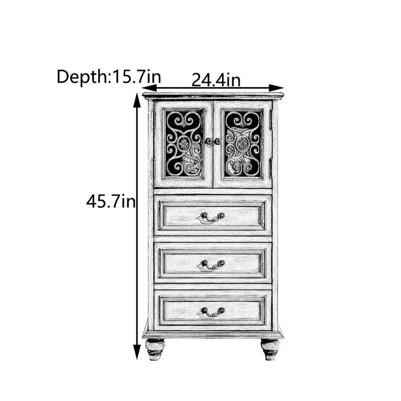Retro Entryway Cabinet, Blue