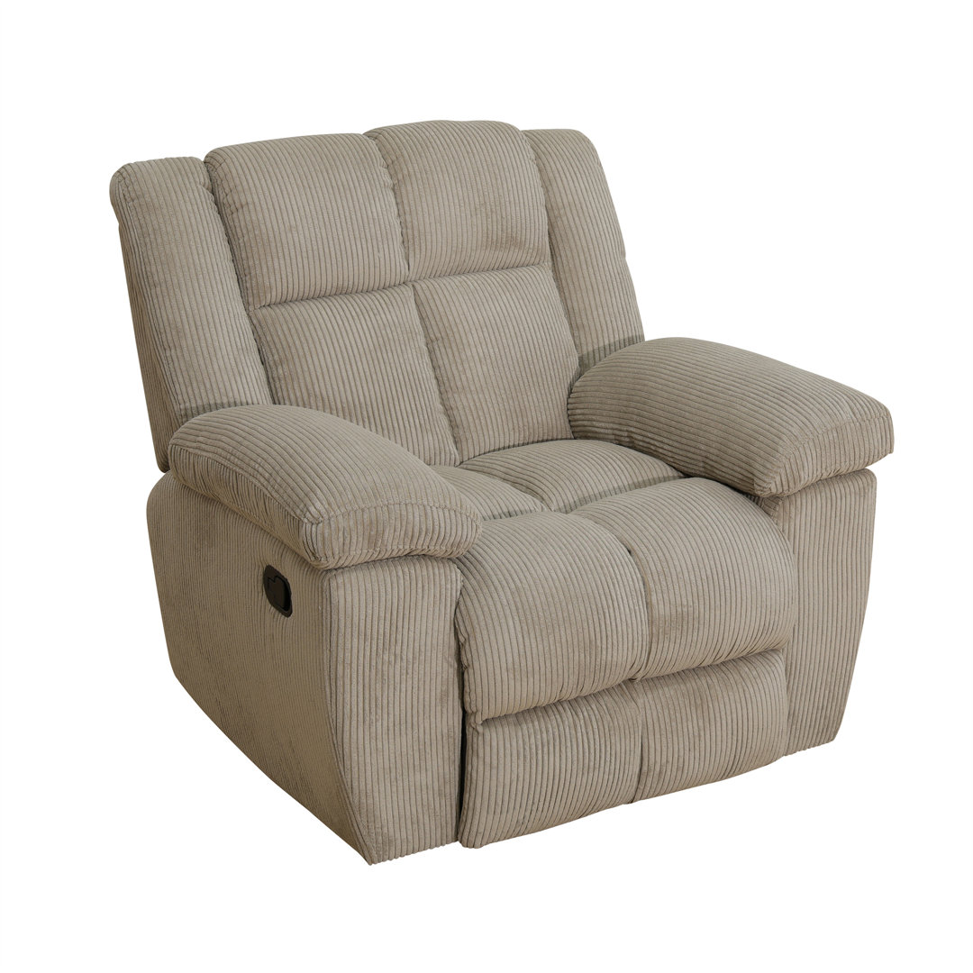Beige Corduroy Recliner Chair Latitude Run®