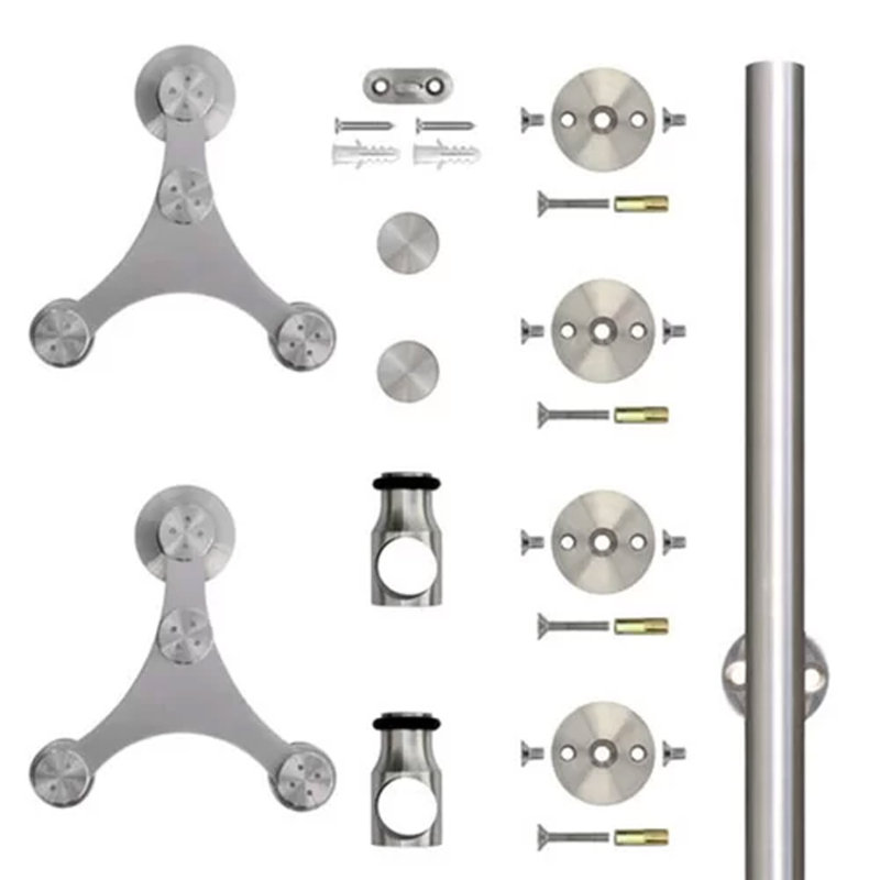 Stainless Steel Modern Single Barn Door Hardware Kit