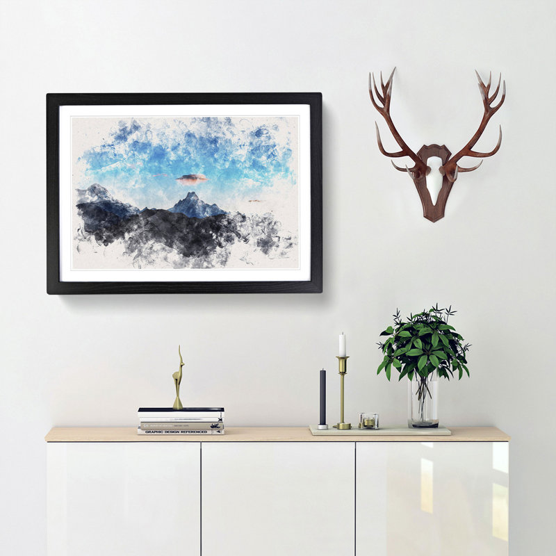 Fishtail Mountain Nepal - Picture Frame Painting Print, 36cm H x 48cm W x 2cm D, Black Framed