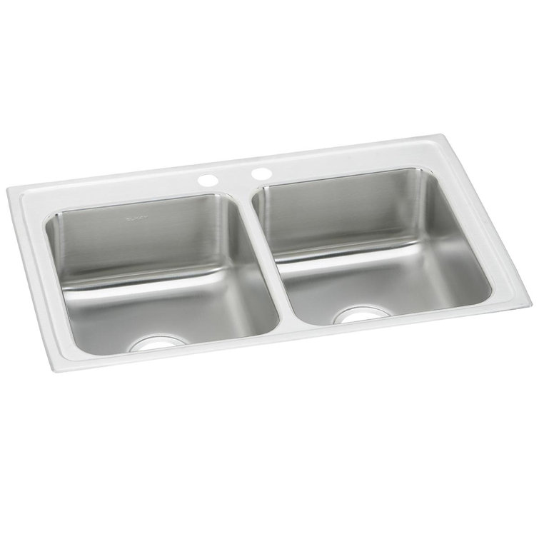 Celebrity 33" L x 21" W Double Basin Drop-In Kitchen Sink