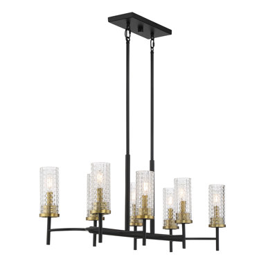 Luminaire suspendu linéaire pour îlot de cuisine à 8 lumières Hanh
