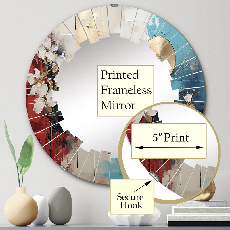 Salonique - Modern Wall Mirror Round, 24 po x 24 po