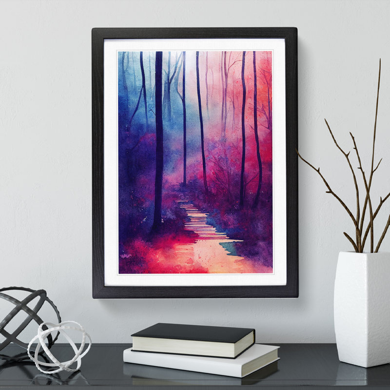 Alluring Forest - Wall Art, Black Framed Paper, 36cm H x 27cm W, White