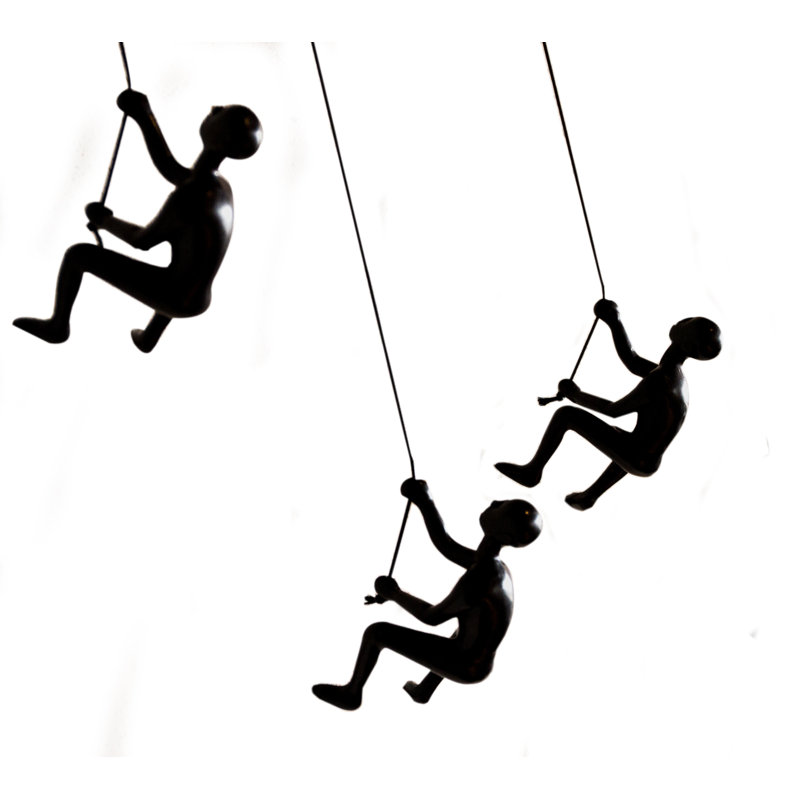 Billiejoe Climbing Man Wall Art, Glossy Black