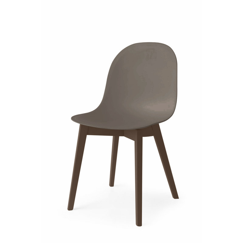 Academy Side Chair with Wooden Frame, Matte Taupe, Smoke
