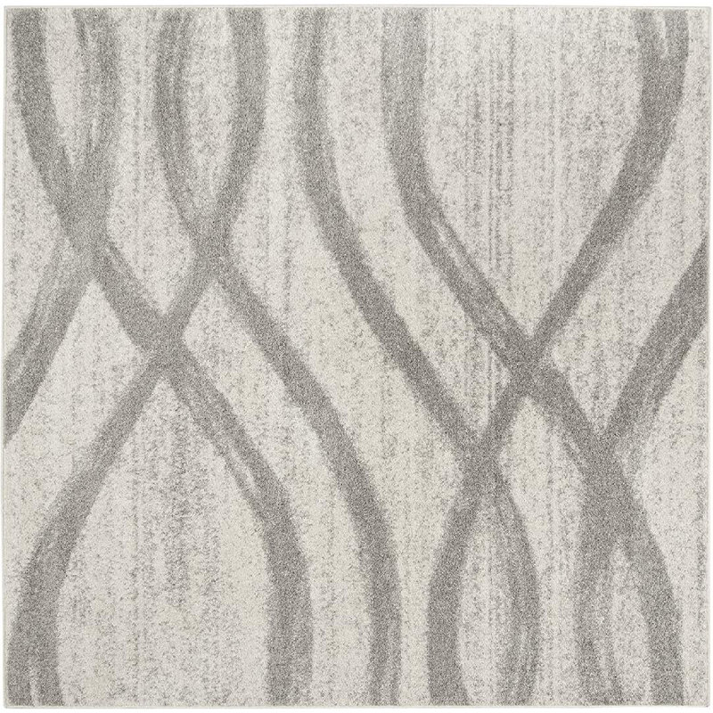 Tapis performance abstrait Shelva, Carré 10 pi