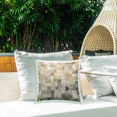 Coussin extérieur à imprimé alternatif Squares