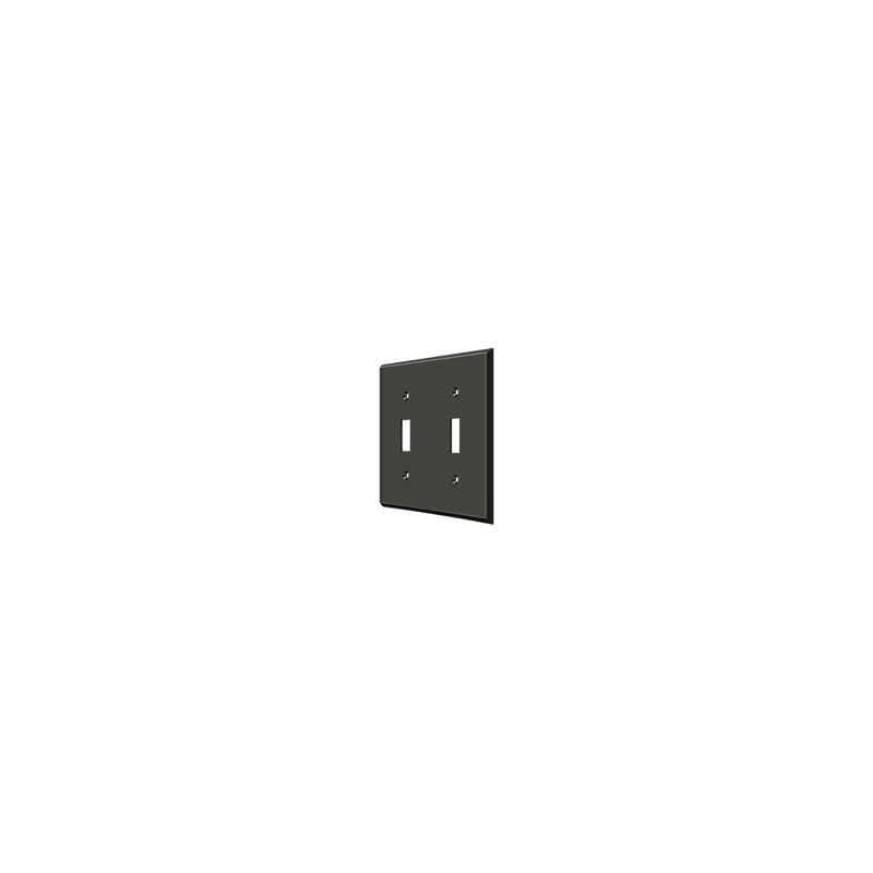 Deltana SWP4761U15A Switch Plate, Double Standard in Antique Nickel, Bronze