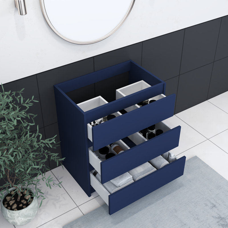 Base de meuble-lavabo simple 29,25 po Pepper seulement, Bleu marine