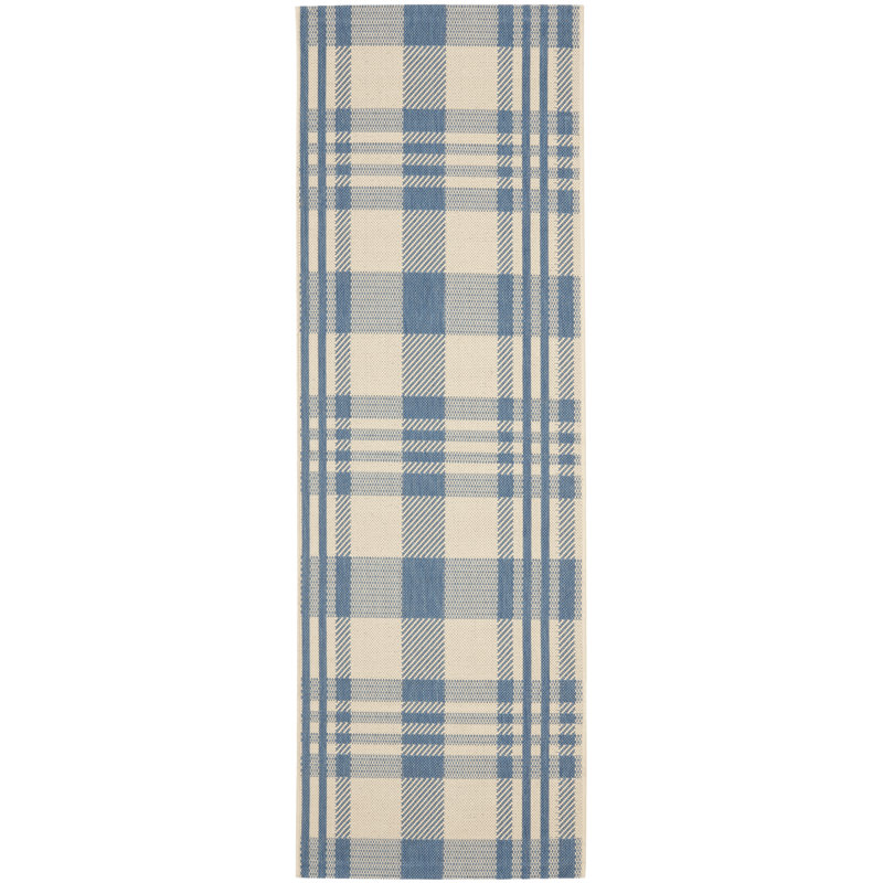 Debriana Performance Plaid Indoor/Outdoor Area Rug, Runner 2'3" x 14'