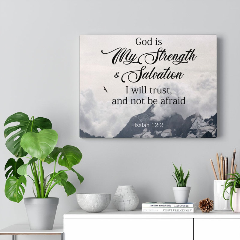 «God Is My Force & Salvation Isaiah 12: 2», décoration murale chrétienne, H 12 po x l 16 po x P 1,25 po