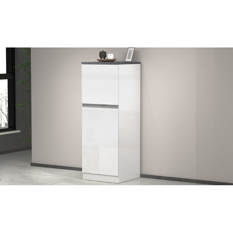 Pameal 164.5cm Kitchen Pantry, Gray/White