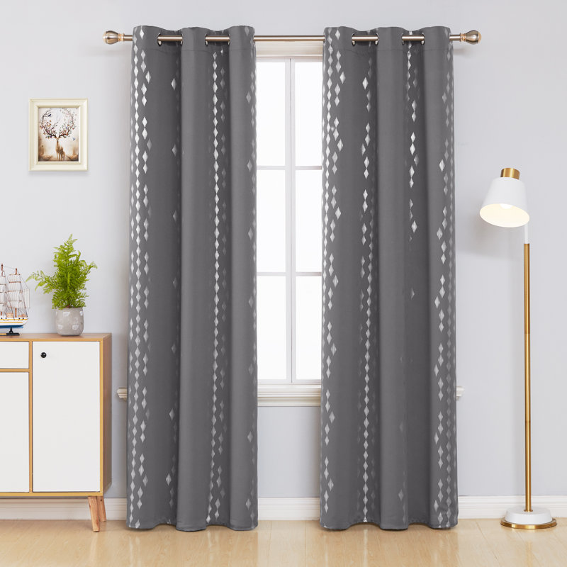 Bedolla Room Darkening Curtain Pair, Dark Gray, 42" W x 94"L