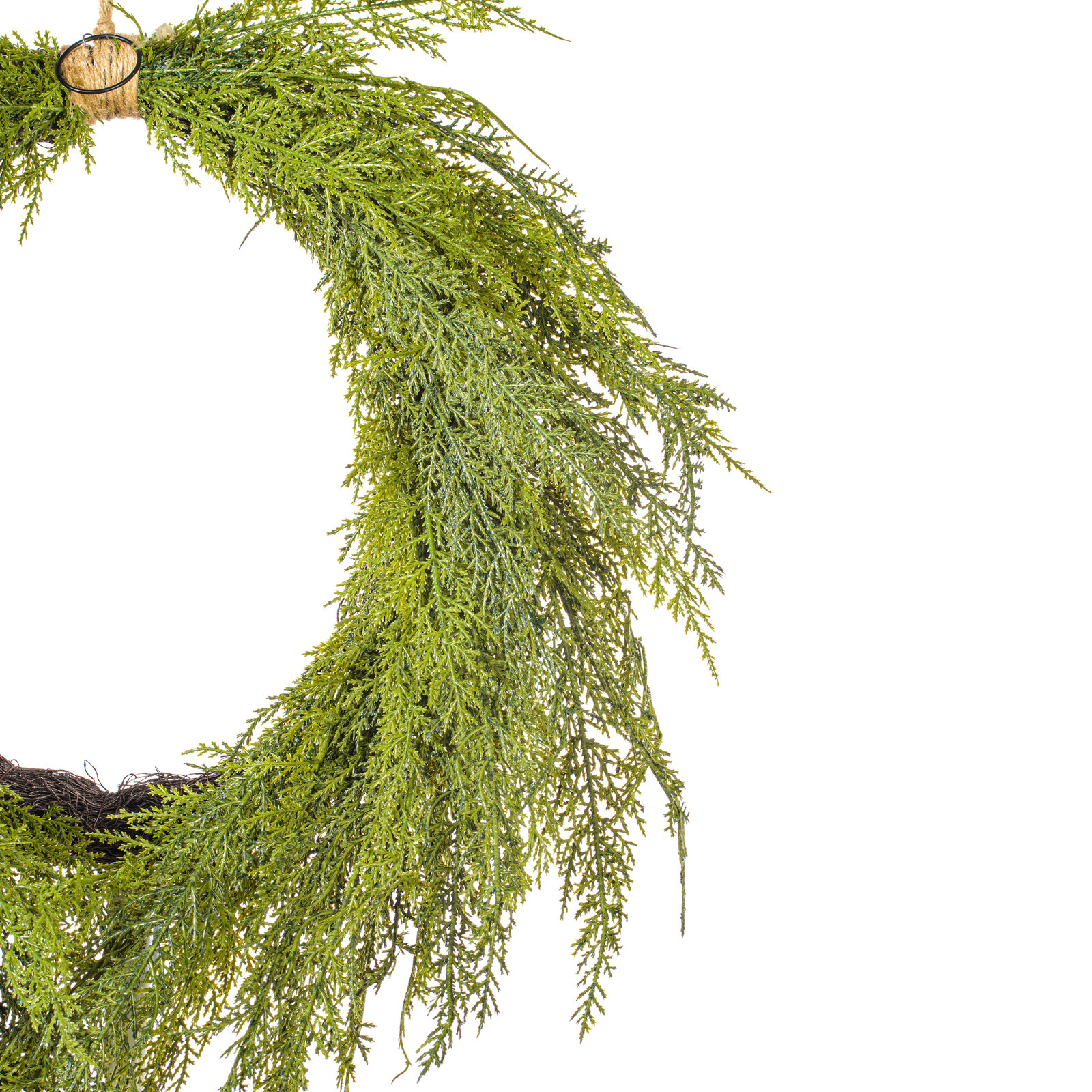 Faux Cedar Polyethylene Plastic Wreath, 24"