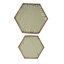 Tables d'appoint en fer forgé, style antique, design complexe, aucun assemblage requis, 32,5 cm (l) x 37 cm (p) x 57 cm (h), 4,48 kg, ensemble de 2 tables avec plateau, 57 cm (h) x 37 cm (p), deux incluses