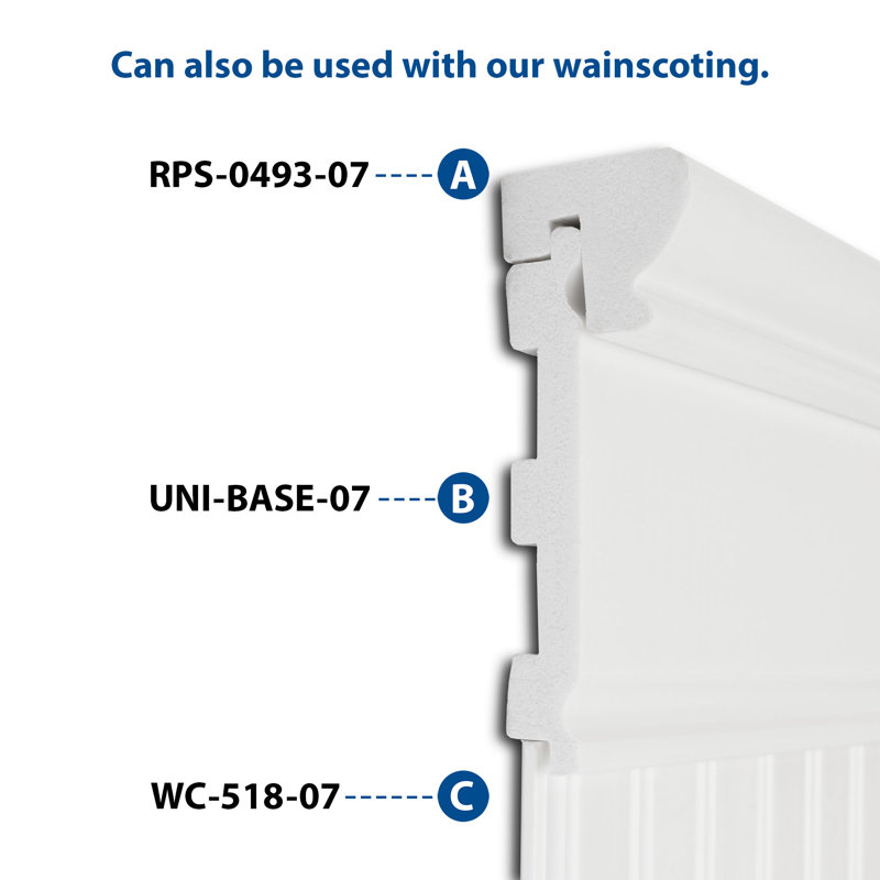 Off-White Plastic Wall Base Moulding Set, 9-Pack, 70 Feet