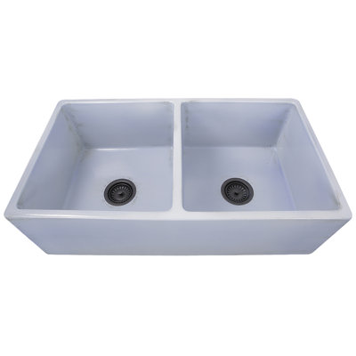 Vineyard 33" L x 18" W Double Basin Farmhouse Kitchen Sink