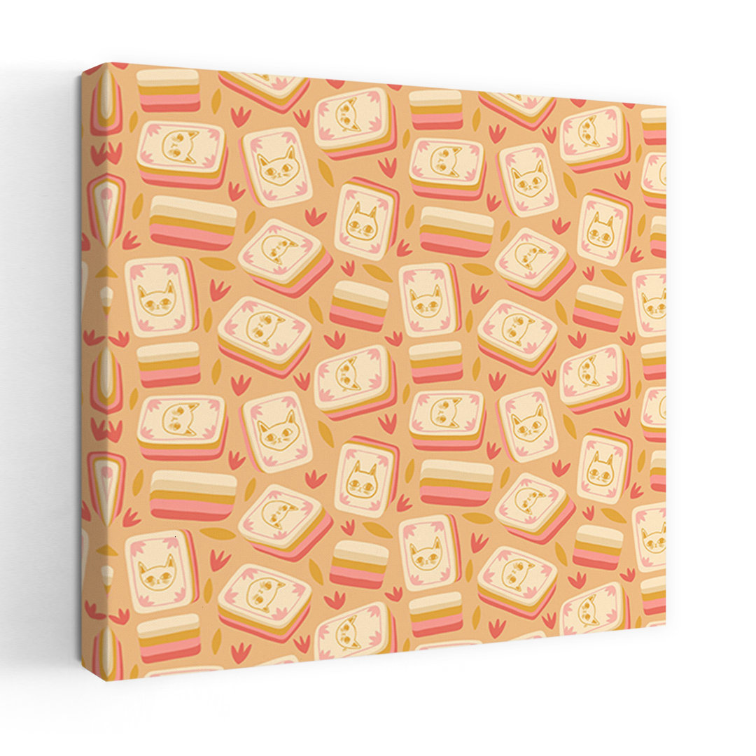 Pastel Cat Candy Playful Whimsical Contemporary Cat Wall Art Print