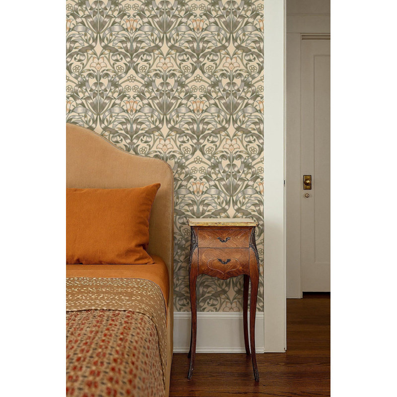 Ribbon Lily - Wallpaper, Pale Peach, Premium Paper