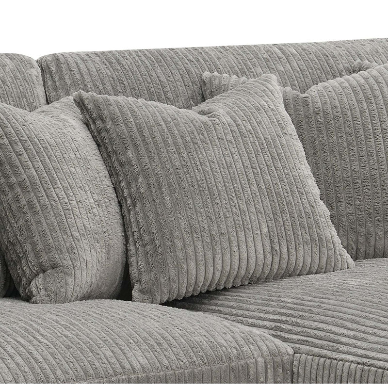 Canapé modulaire réversible en velours côtelé Tavia avec 6 coussins Tavia