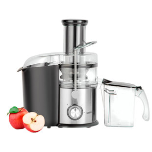 GEEPAS Juice Extractor, Centrifugal Juicer Machine - Whole Fruit & Vegetable Juicer - Stainless Steel Body & Extra Filter Basket - 75MM Wide Mouth with 2 Speed & Pulse Function - 2 Year Warranty, 800W
