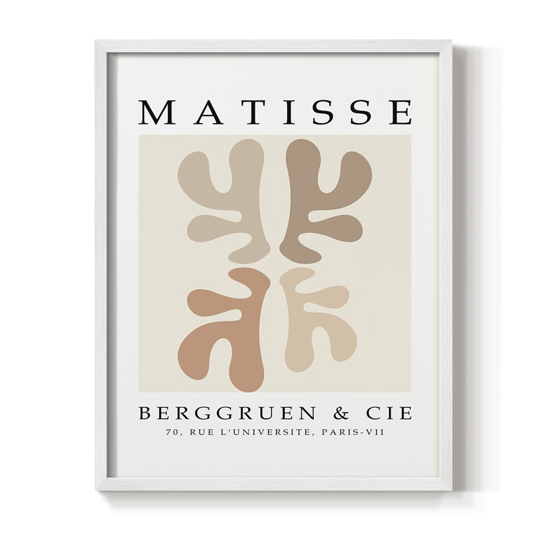 Matisse CECXLV III, reproduction d'art encadrée - bois massif, Blanc, H 10 po x l 8 po