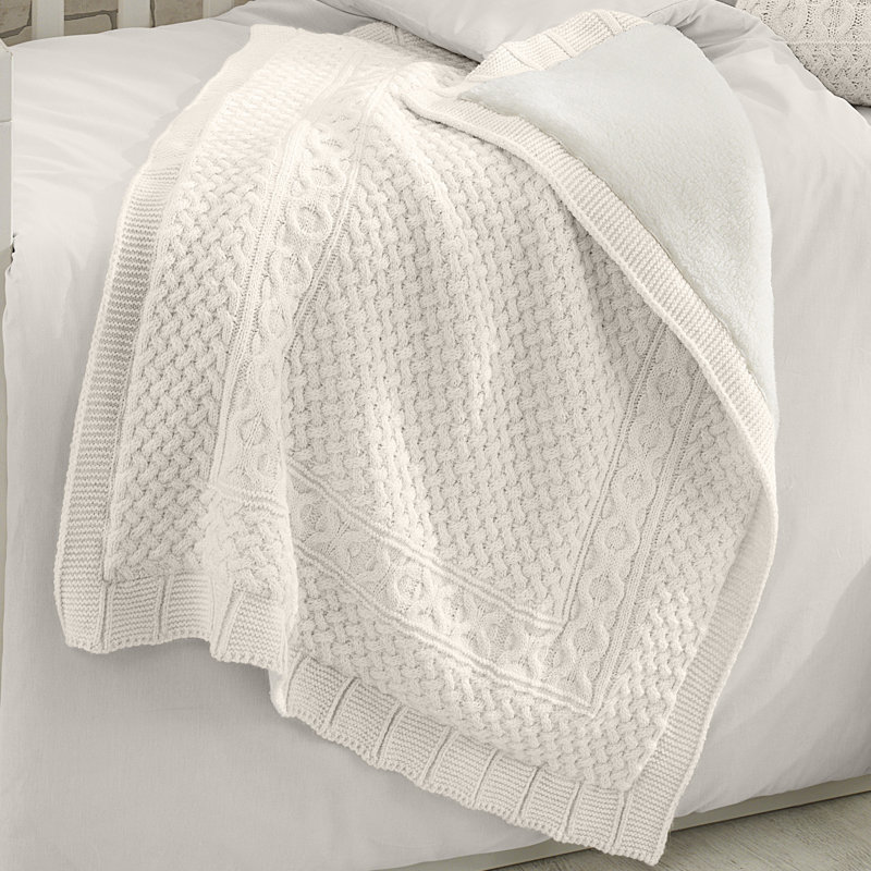 Couverture pour bébé en laine Kingsley, Crème