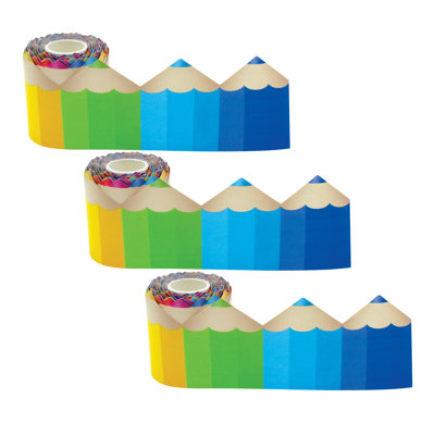 Pencils Die-Cut Rolled Border Trim