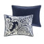 7 Piece Cotton Printed Comforter Set Indigo Queen-125329654-125329655