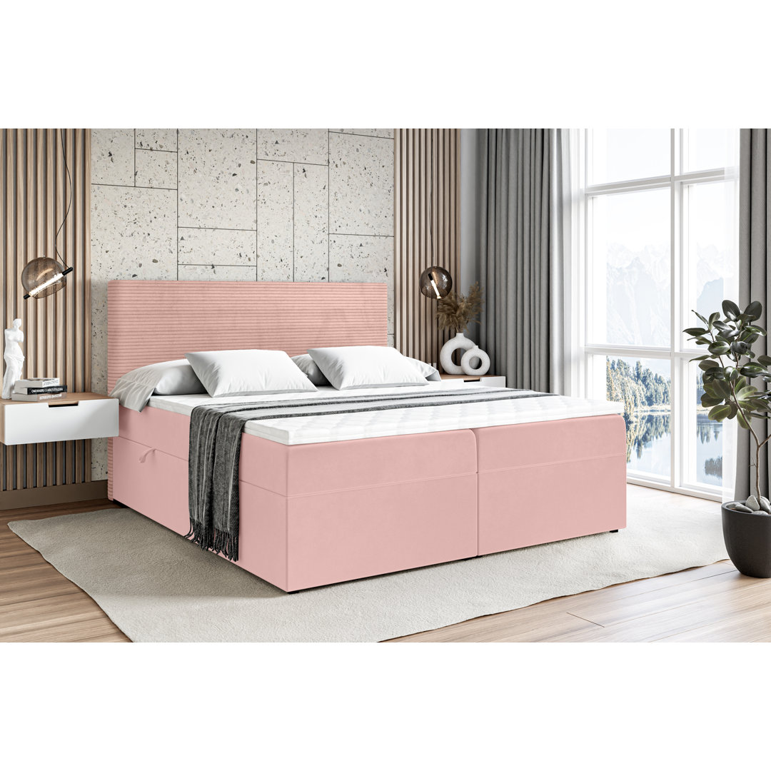 Boxspringbett mit bettkasten und Topper