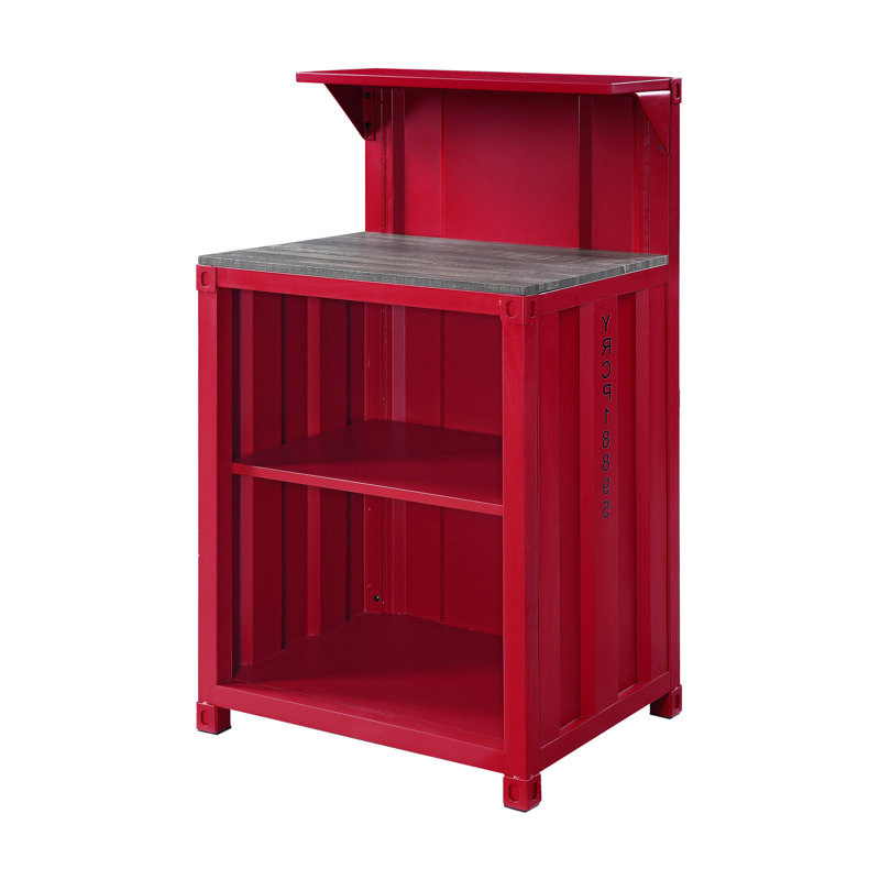 Bureau de réception rectangulaire en bois Cargo, Rouge