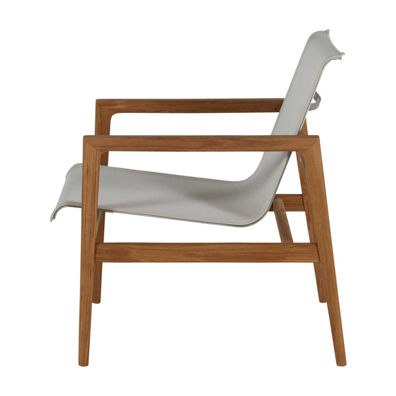 Coast Patio Lounge Chair, Natural Teak Frame/Canvas Sling