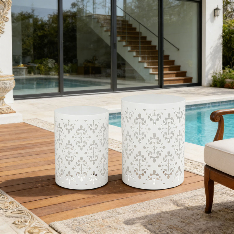 Table d'appoint d'extérieur, White, 2