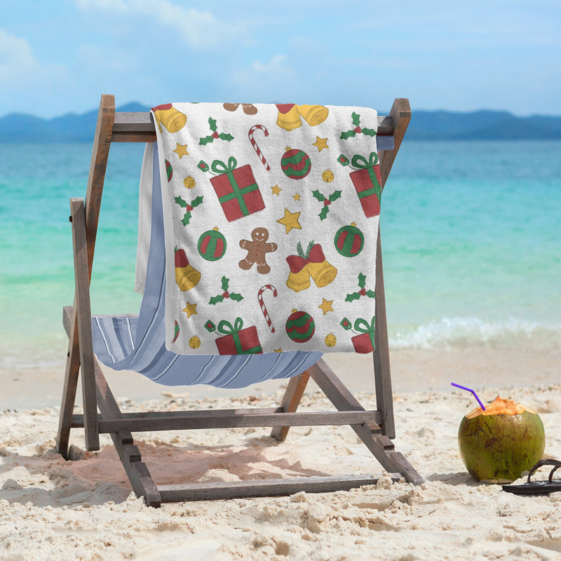 Beach Towel, White, Poly/Cotton