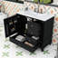 Meuble-lavabo autoportant avec lavabo en céramique, tiroirs de rangement et porte à fermeture douce-829977358