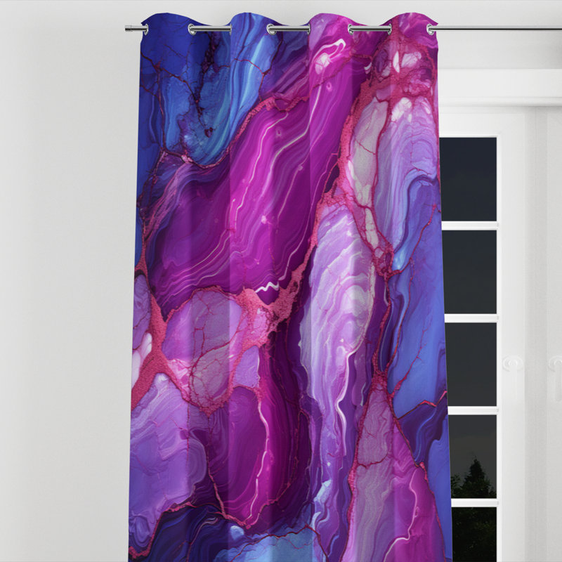Rideau occultant à œillets Straub - Modern Shapes - 1 panneau, l 52" x L 84", Œillets argentés