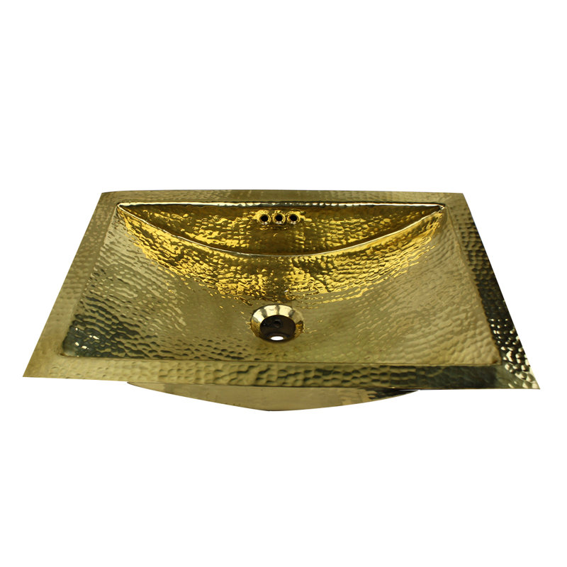 Brightwork Home 23.5'' L Bathroom Sink, Brass