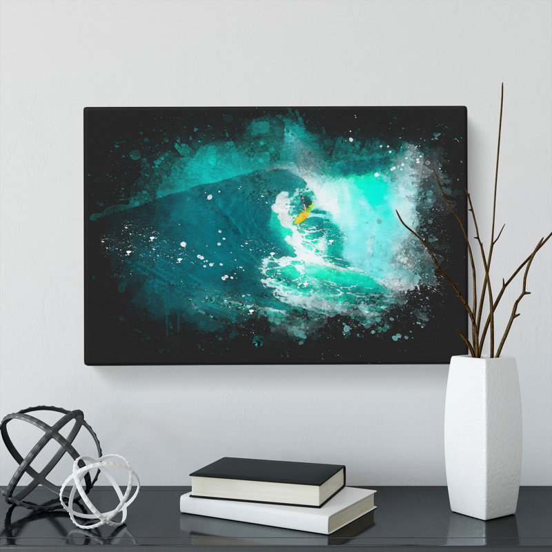 Surfing In Hawaii - Wrapped Canvas Print, 60cm H x 91cm W x 3cm D