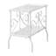 Table d'appoint, table d'appoint, table de bout, table de chevet, lampe, verre trempé transparent, métal blanc, traditionnel