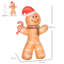 Décoration de Noël gonflable en forme de pain d'épice de 8 pi avec une canne en bonbon, décoration extérieure de jardin gonflable avec affichage à DEL