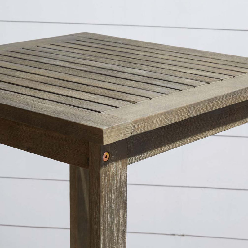 Patio Bar Table with Square wood Top