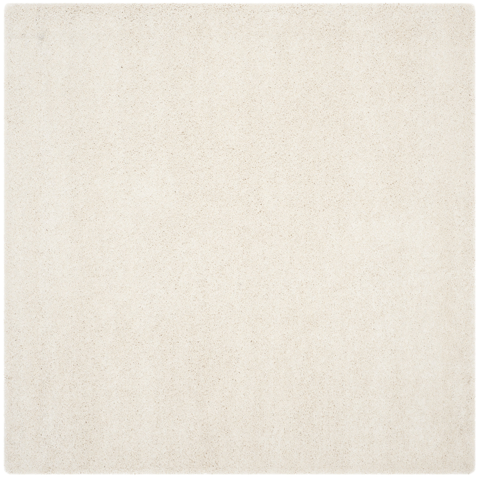 Ivory Shag Rug, Square 3'